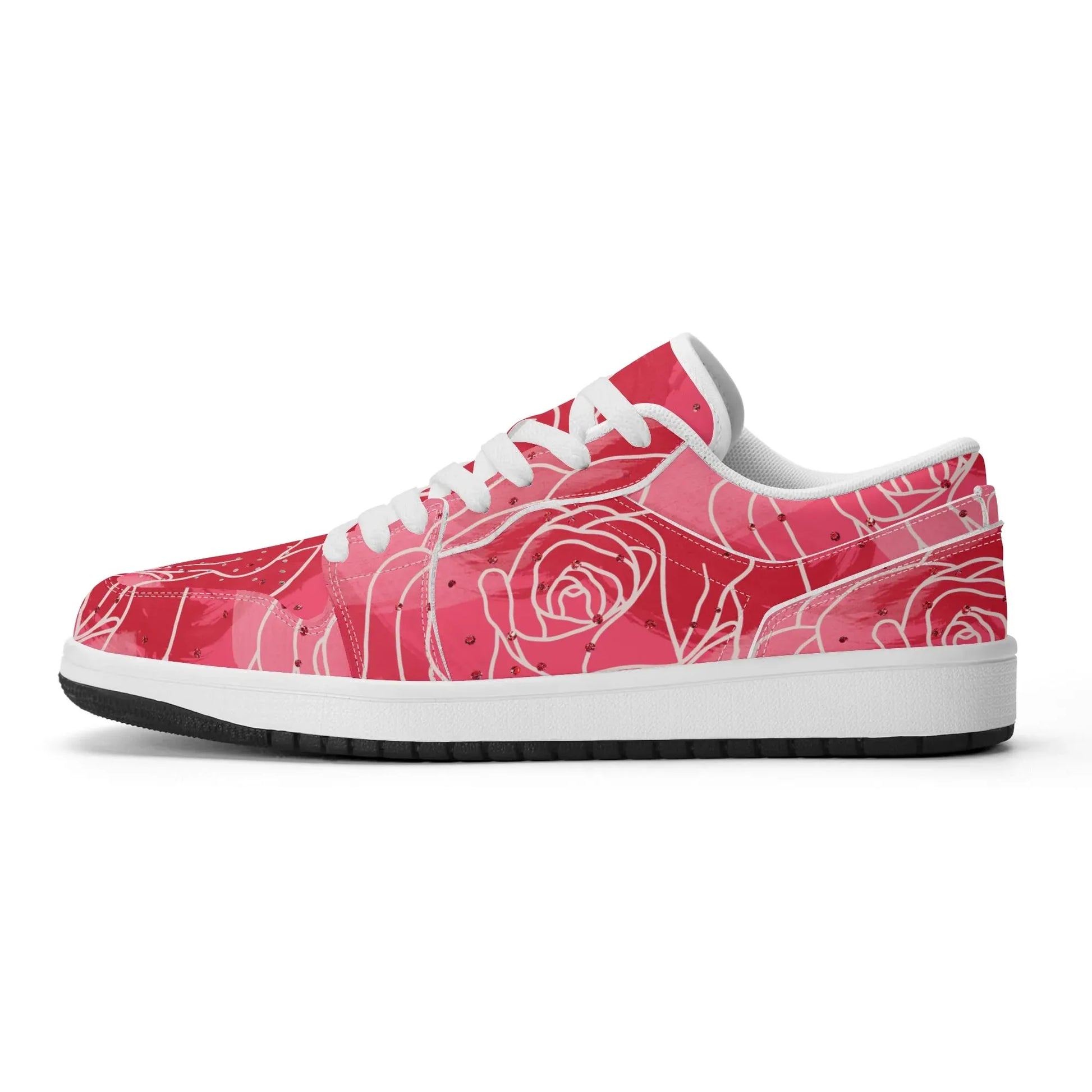 red-rose-low-top-leder-sneaker-fur-damen-sneaker-jlr-design-89624 - JLR Design