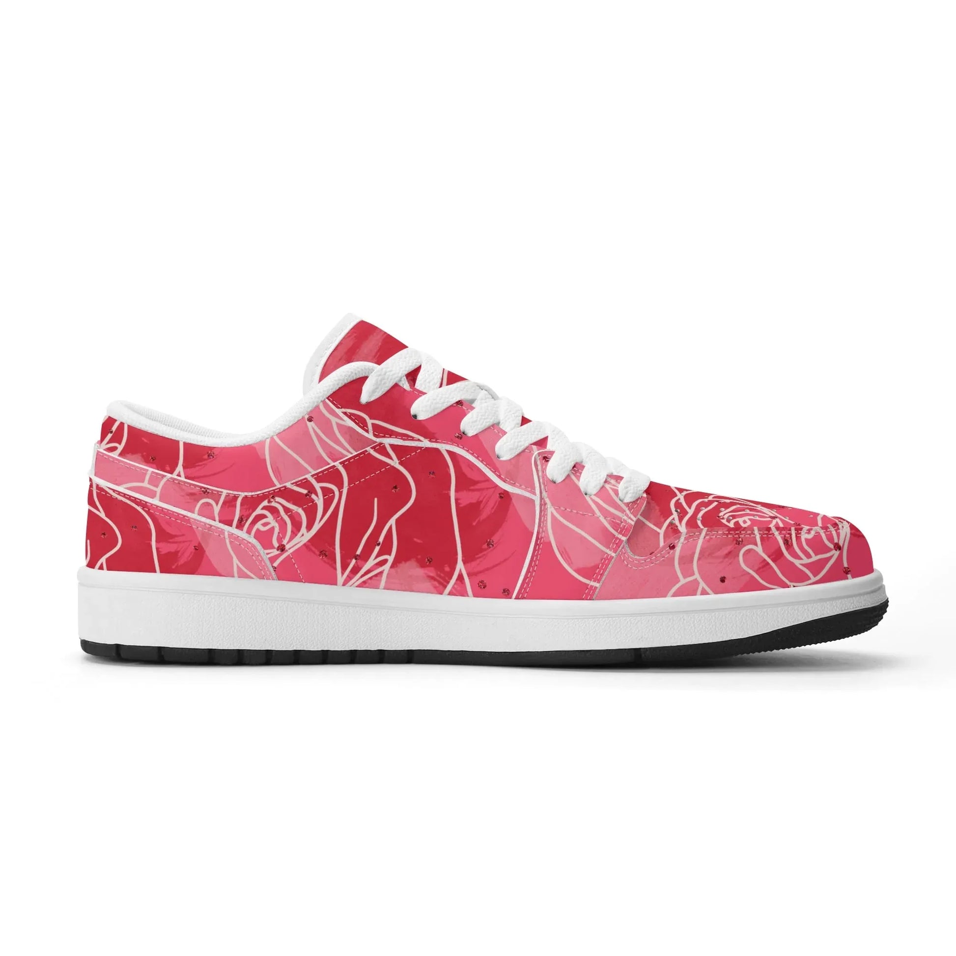 red-rose-low-top-leder-sneaker-fur-damen-sneaker-jlr-design-42564 - JLR Design