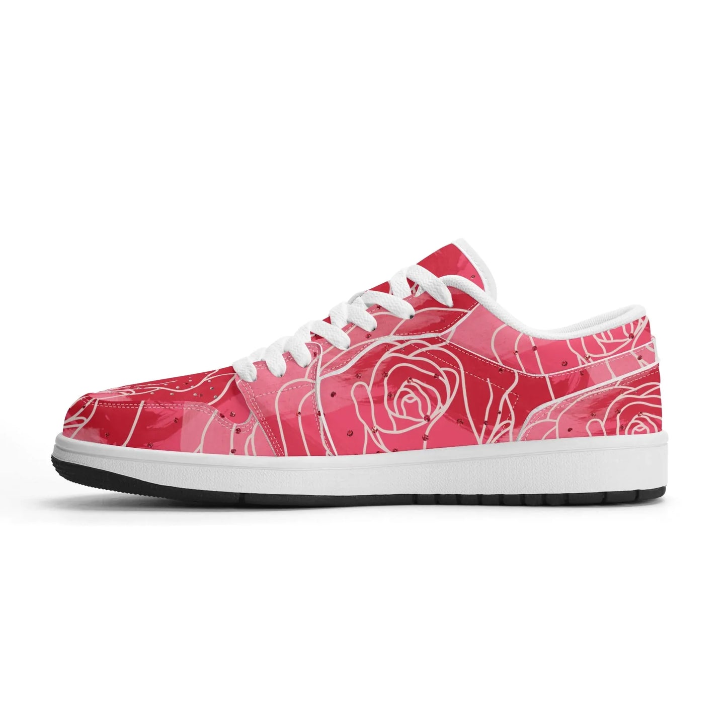 red-rose-low-top-leder-sneaker-fur-damen-sneaker-jlr-design-33767 - JLR Design