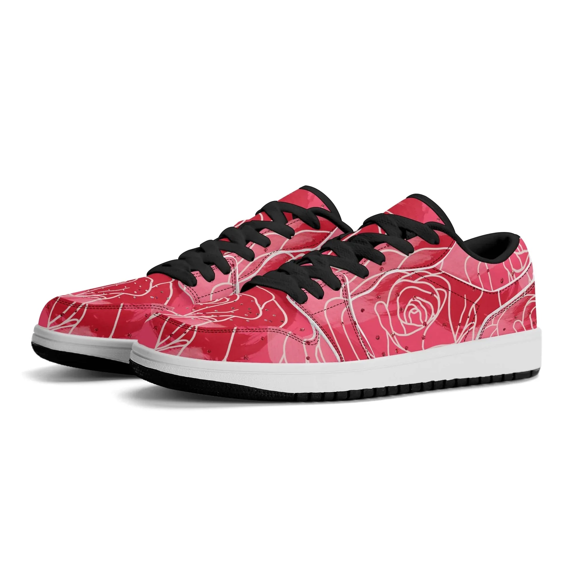red-rose-low-top-leder-sneaker-fur-damen-sneaker-jlr-design-32364 - JLR Design