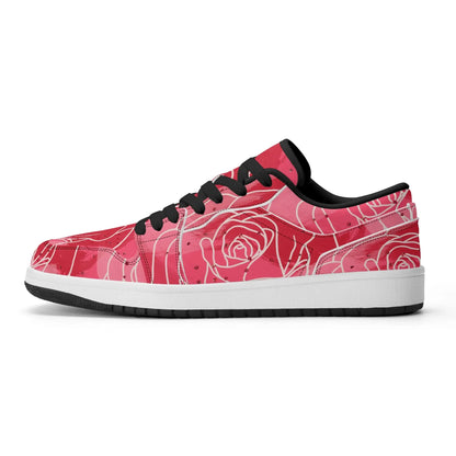 red-rose-low-top-leder-sneaker-fur-damen-sneaker-jlr-design-40066 - JLR Design
