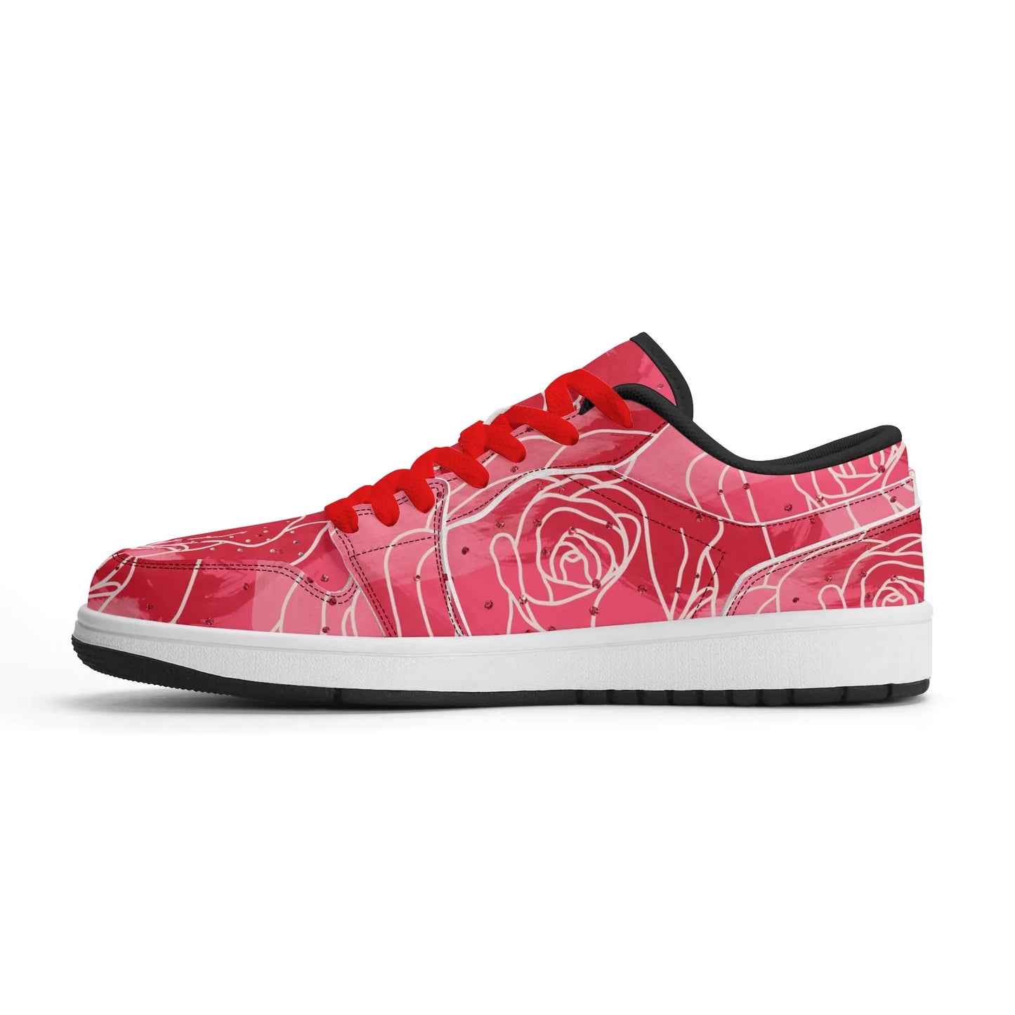 red-rose-low-top-leder-sneaker-fur-herren-sneaker-jlr-design-51589 - JLR Design