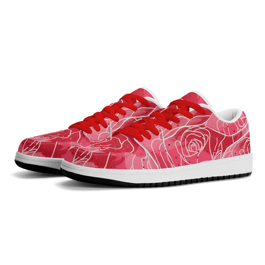 Red Rose Low Top Leder Sneaker für Herren Sneaker JLR Design