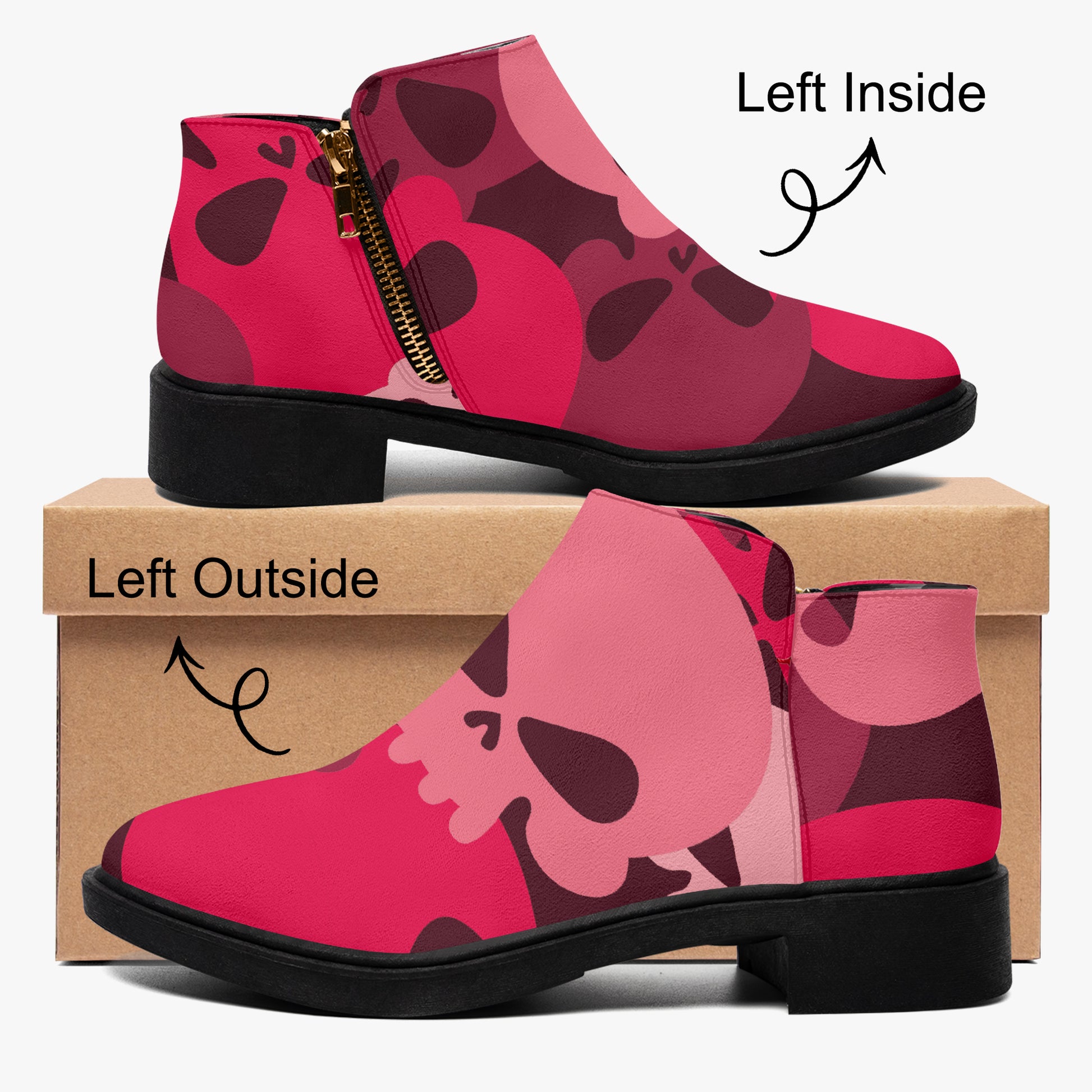 Red Skull elegante Reißverschluss-Stiefeletten Stiefeletten JLR Design