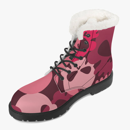 Red Skull Faux Fur Leder Boots Boots JLR Design