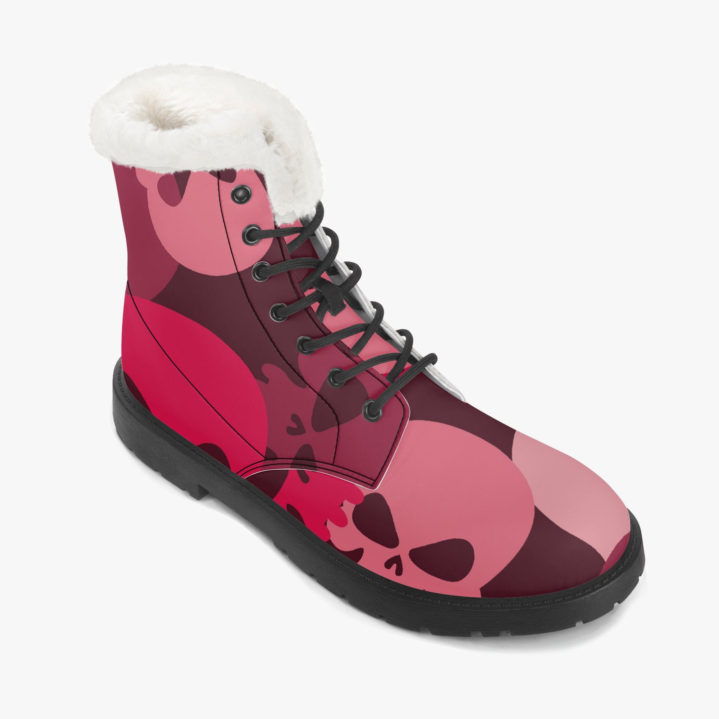 Red Skull Faux Fur Leder Boots Boots JLR Design