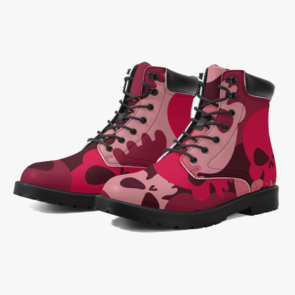 Red Skull Leder Boots | Stylische und Warme Winterstiefel Boots JLR Design