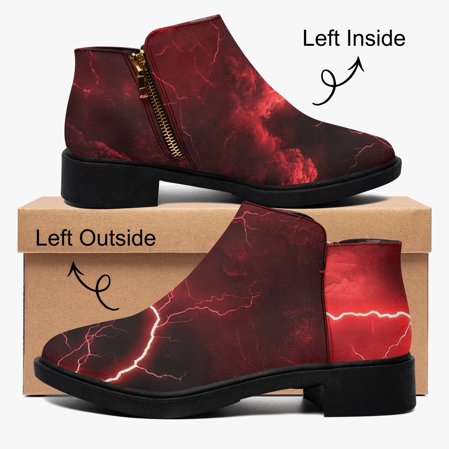 Red Thunder elegante Reißverschluss-Stiefeletten Stiefeletten JLR Design