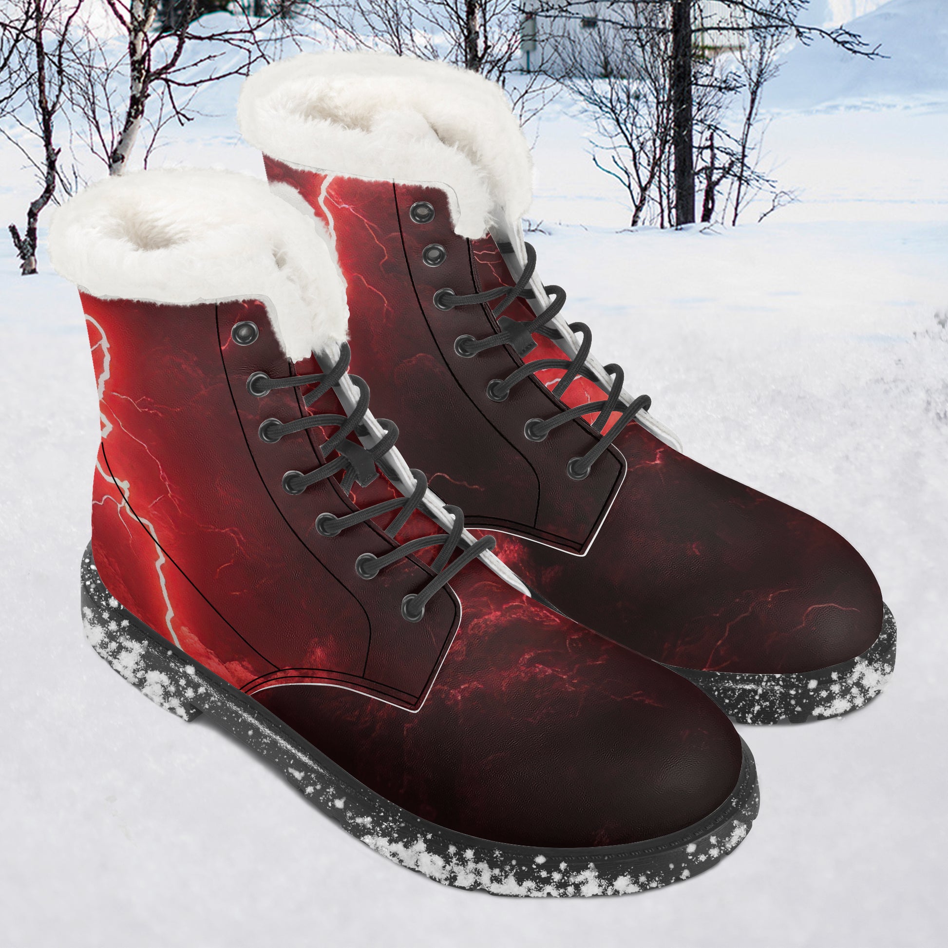 Red Thunder Faux Fur Leder Boots Boots JLR Design