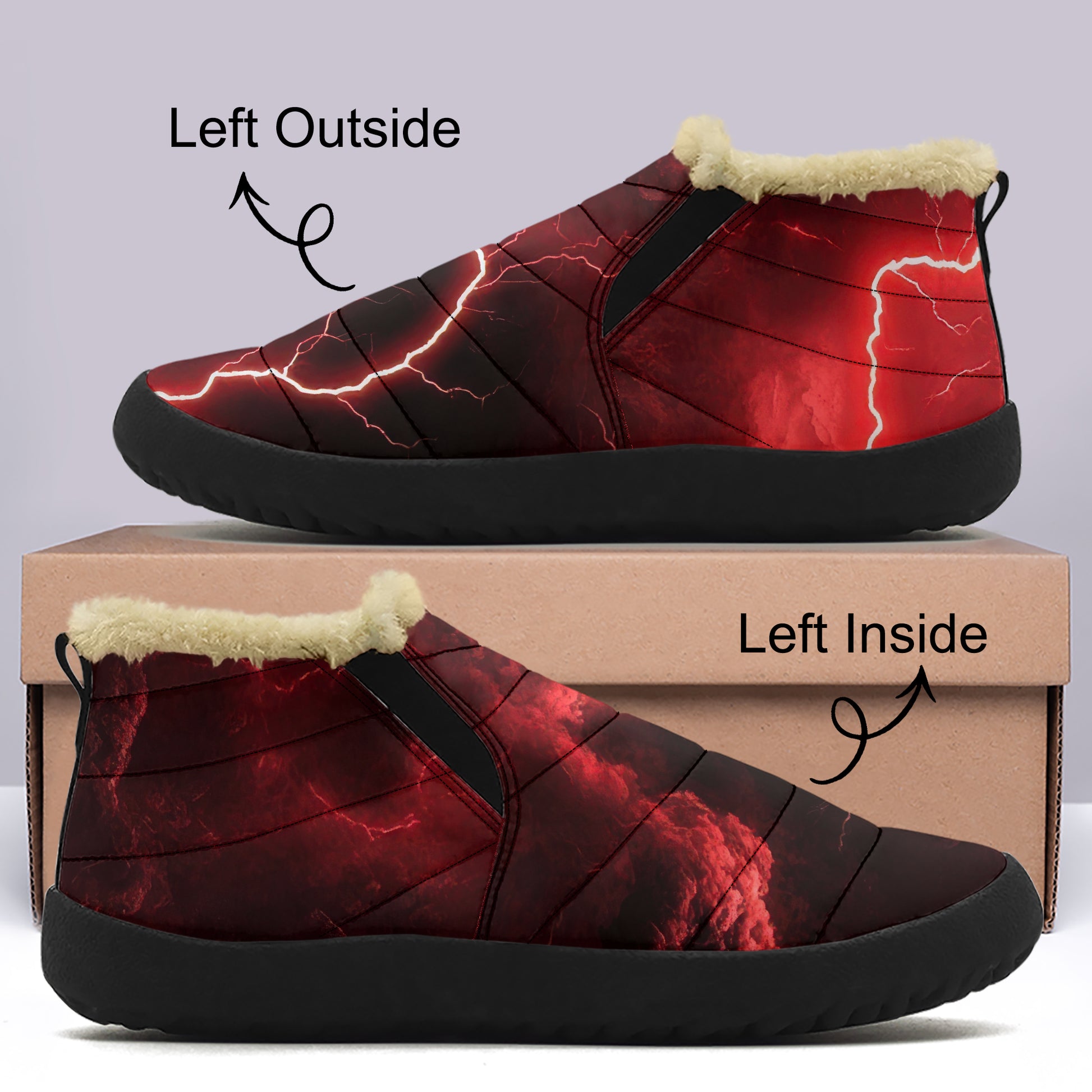 Red Thunder Faux Fur Slipper Slipper JLR Design