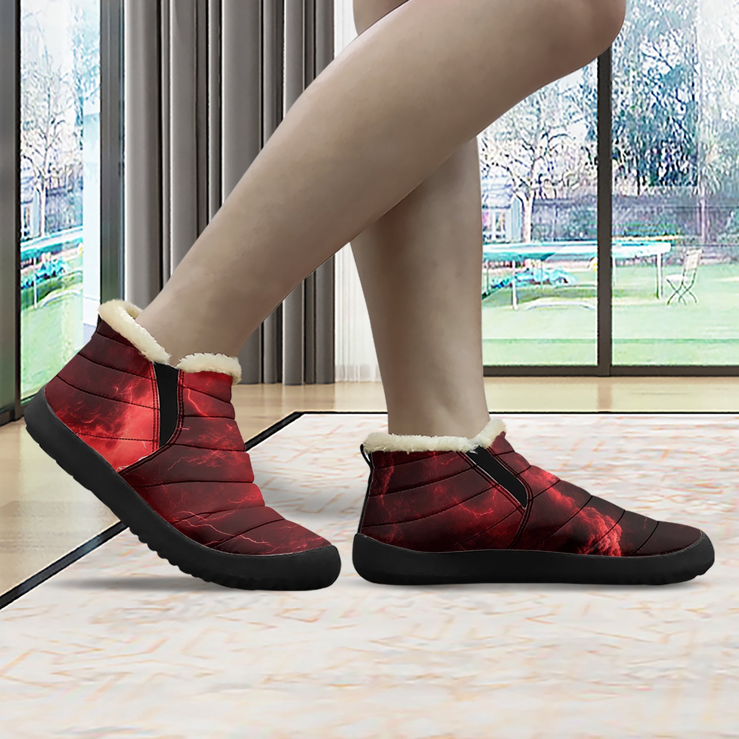 Red Thunder Faux Fur Slipper Slipper JLR Design