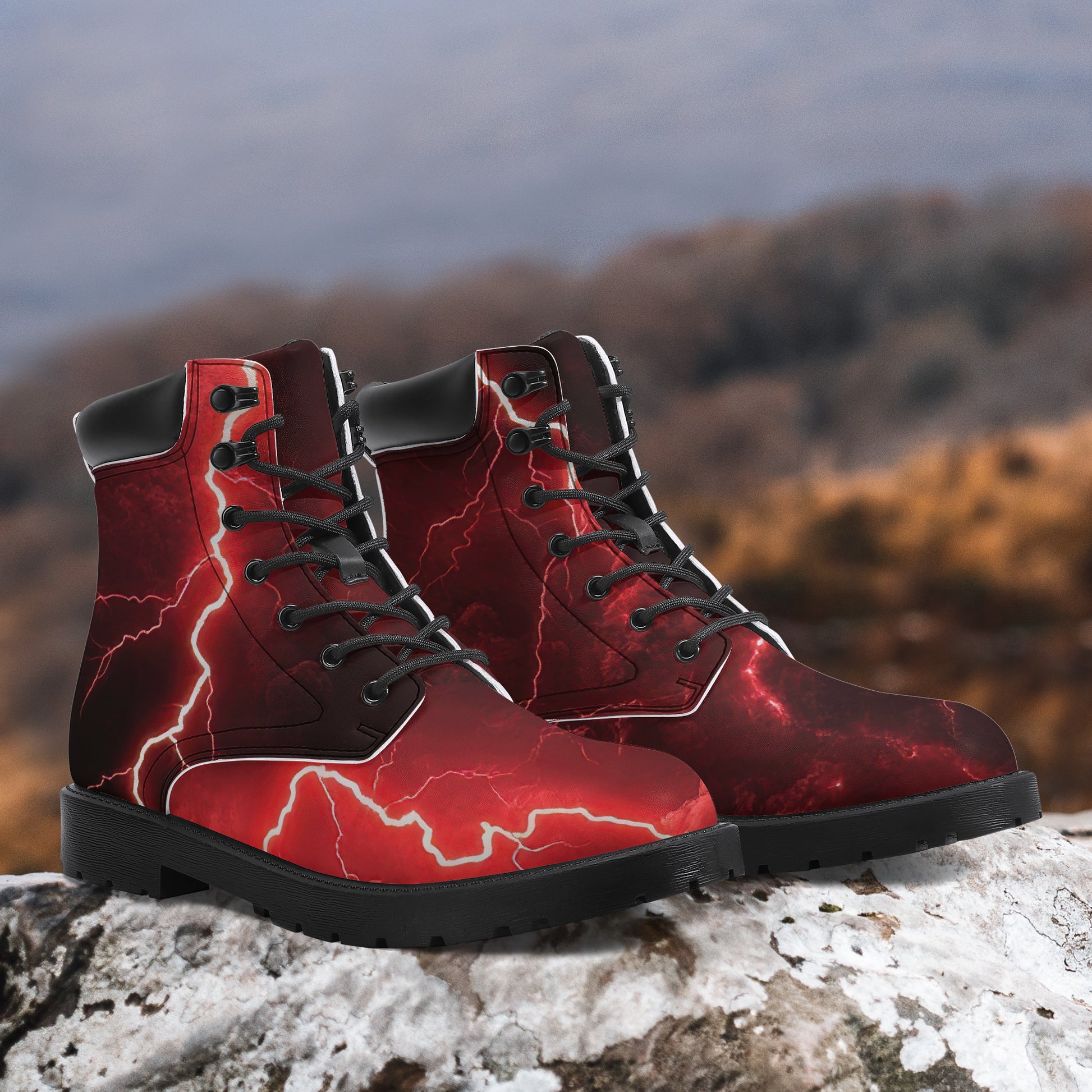 Red Thunder Leder Boots | Stylische und Warme Winterstiefel Boots JLR Design