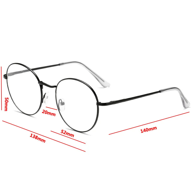 Retro Runde Metallbrille | Myopiebrille | Kurzsichtigkeit -1.0 bis -4.0 | Brille JLR Design