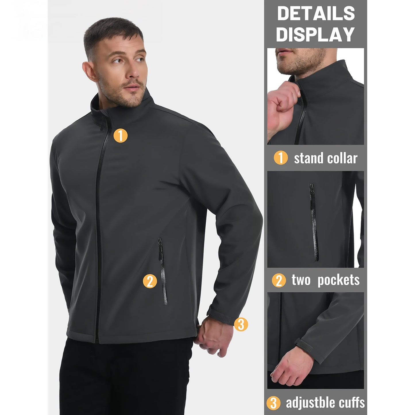 Robuste Herren-Windbreaker-Jacke – Mit schützendem Fleece-Futter Jacke JLR Design