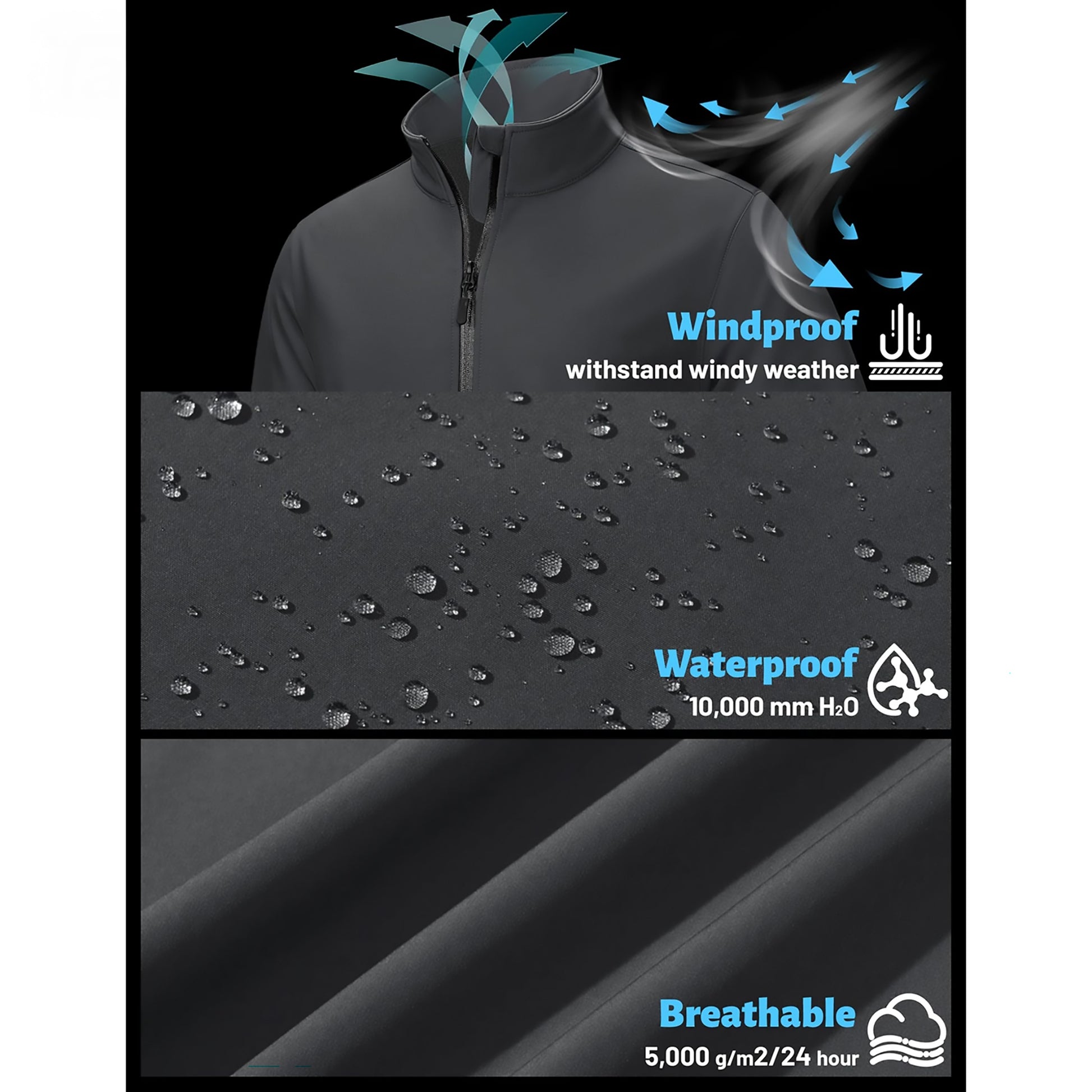 Robuste Herren-Windbreaker-Jacke – Mit schützendem Fleece-Futter Jacke JLR Design