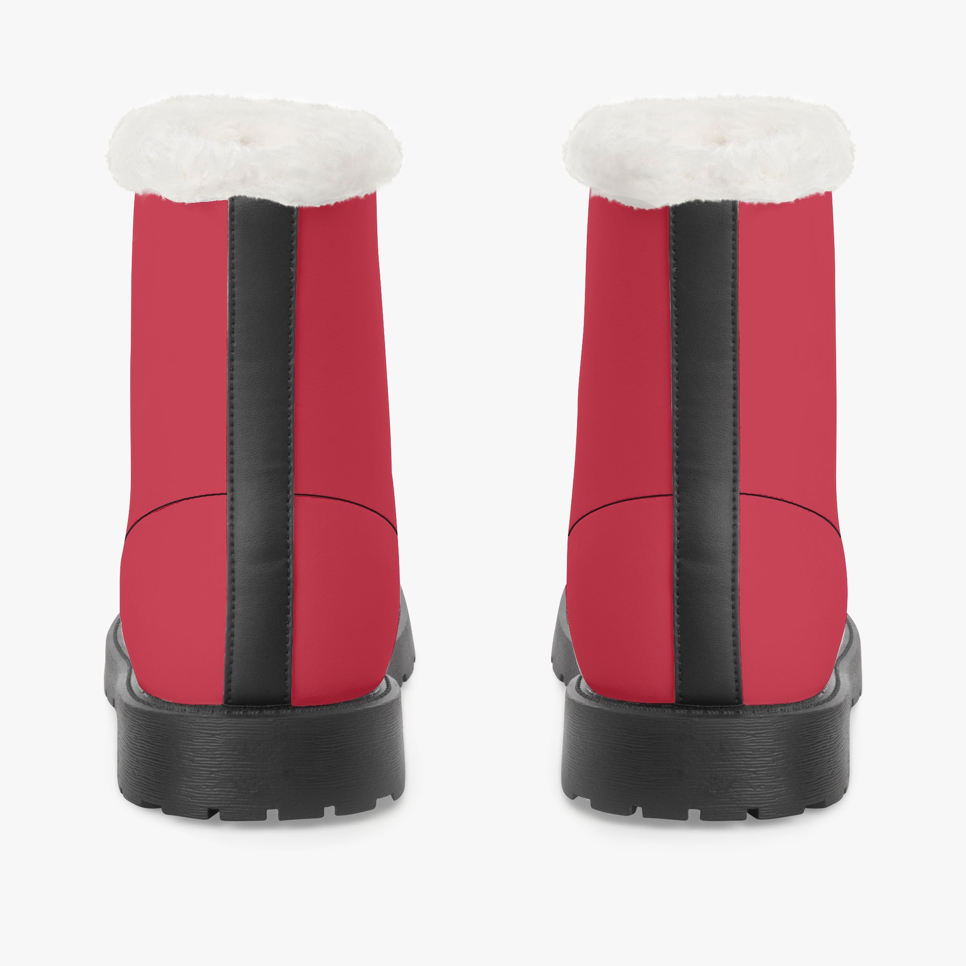 Rote Faux Fur Leder Boots Boots JLR Design