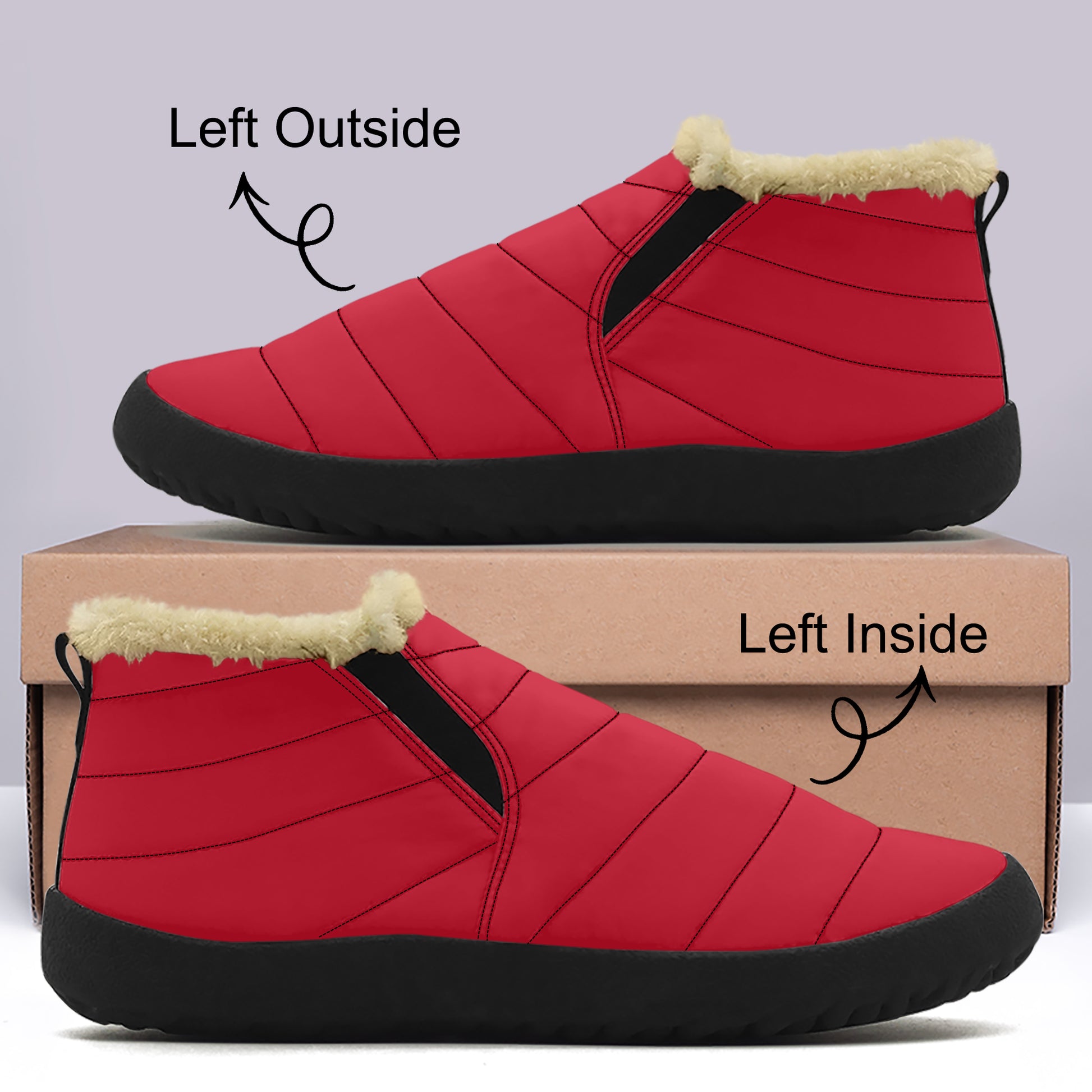 Rote Faux Fur Slipper Slipper JLR Design