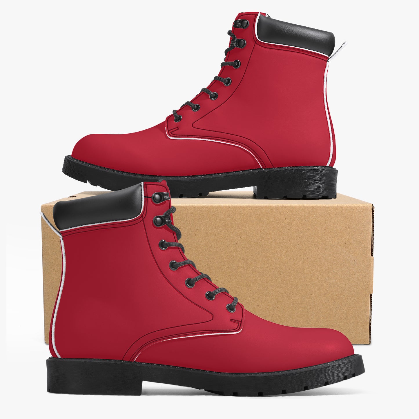 Rote Leder Boots | Stylische und Warme Winterstiefel Boots JLR Design