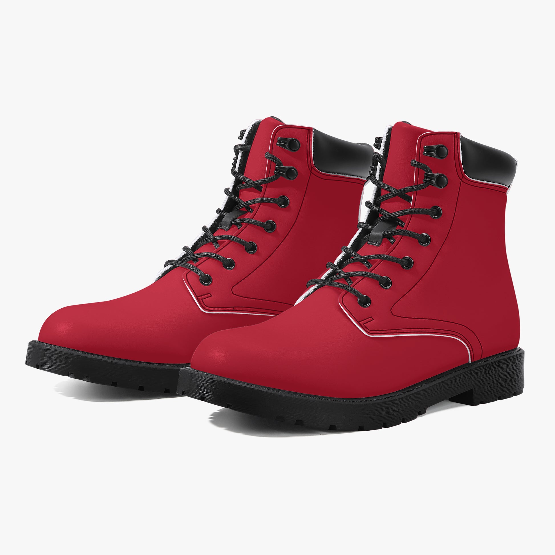 Rote Leder Boots | Stylische und Warme Winterstiefel Boots JLR Design