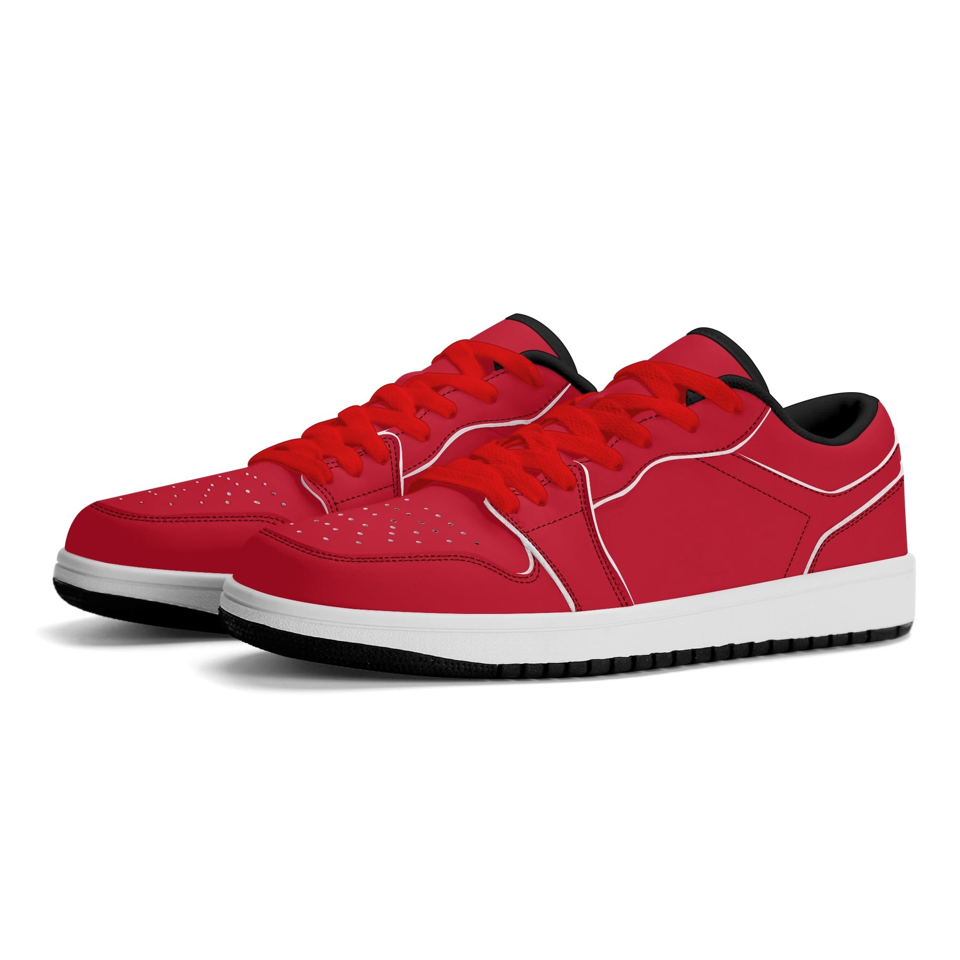 Rote Low Top Leder Sneaker für Herren Sneaker JLR Design