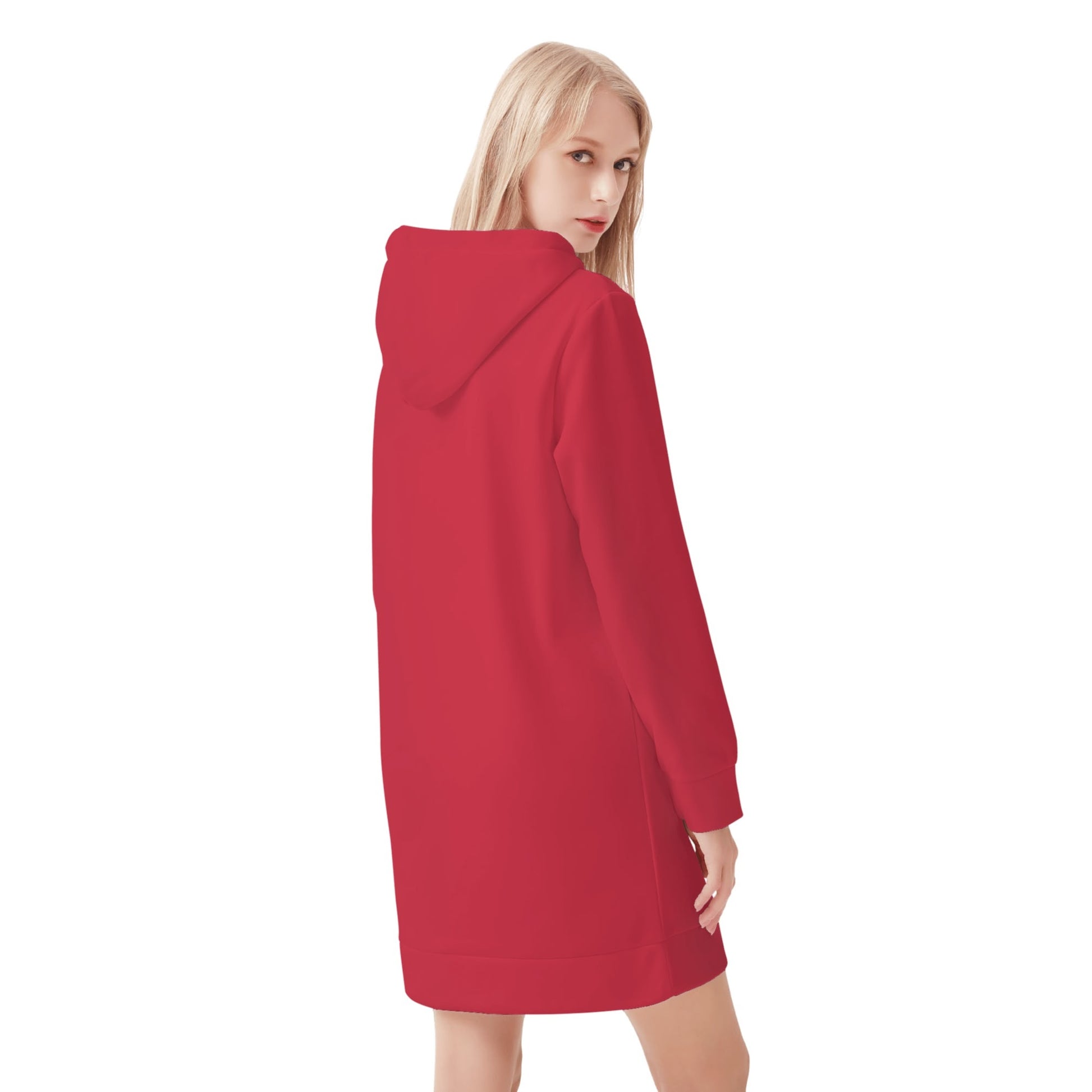Roter Velvet Hoodie Dress Hoodiekleid JLR Design