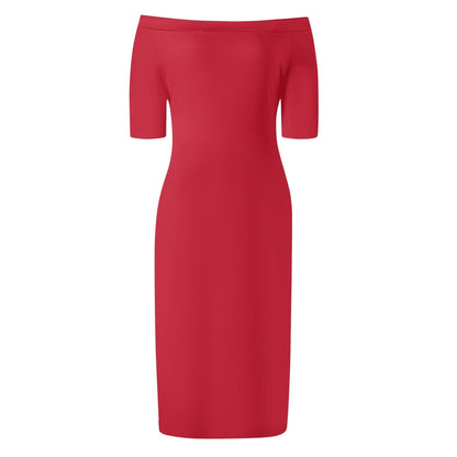 Rotes Off-Shoulder-Kleid -- Rotes Off-Shoulder-Kleid - undefined Off-Shoulder-Kleid | JLR Design