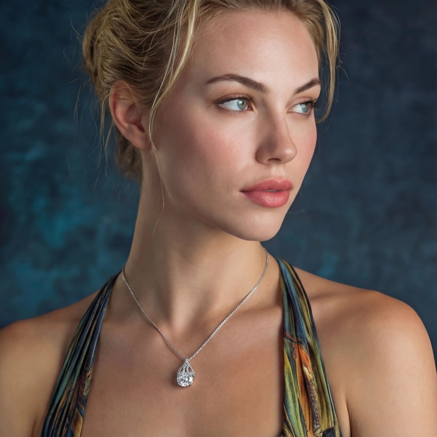 Royal Teardrop Moissanit Collier – 5 Karat Tropfen-Anhänger (925 Silber)