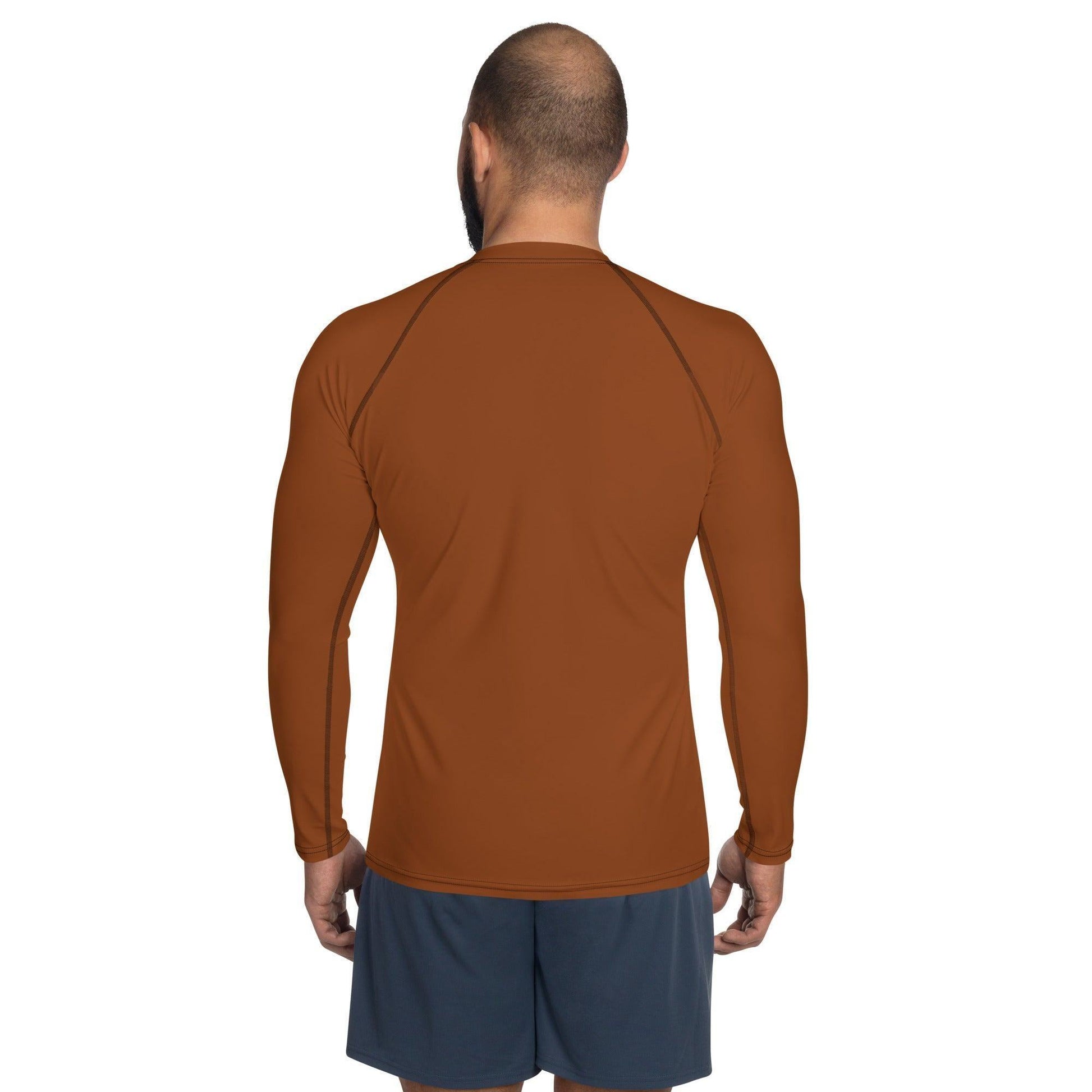 Saddle Brown Herren Rash Guard Rash Guard 54.99 4-Wege, Atmungsaktiv, bequem, braun, Brown, einfarbig, Elastan, Flachnaht, Guard, Hautschutz, Kompression, Langarmshirt, Männermode, Outdoor, Polyester, Rash, Saddle, Sand, Schwimmen, Sonnenschutz, Sportbekleidung, Strandmode, Stretchstoff, Surfen, trocknend, Wassersport, Wind JLR Design