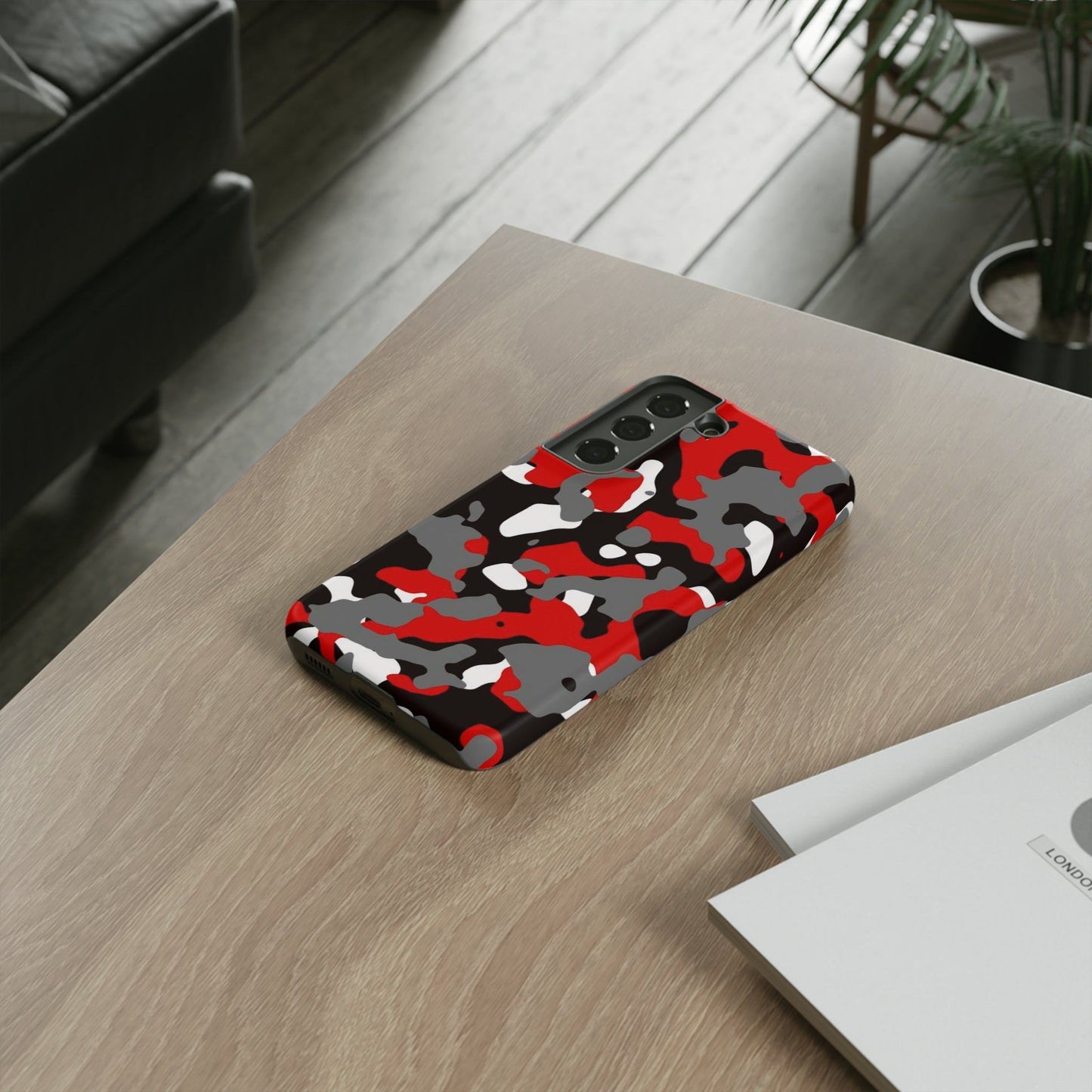 Samsung Galaxy Case Camouflage Schwarz Rot Weiss Grau Phone Case 36.99 Accessories, Galaxy, Glossy, iPhone Cases, Matte, Phone accessory, Phone Cases, Plus, S23, S23Plus, S23Ultra, Samsung, Samsung Cases, Ultra JLR Design