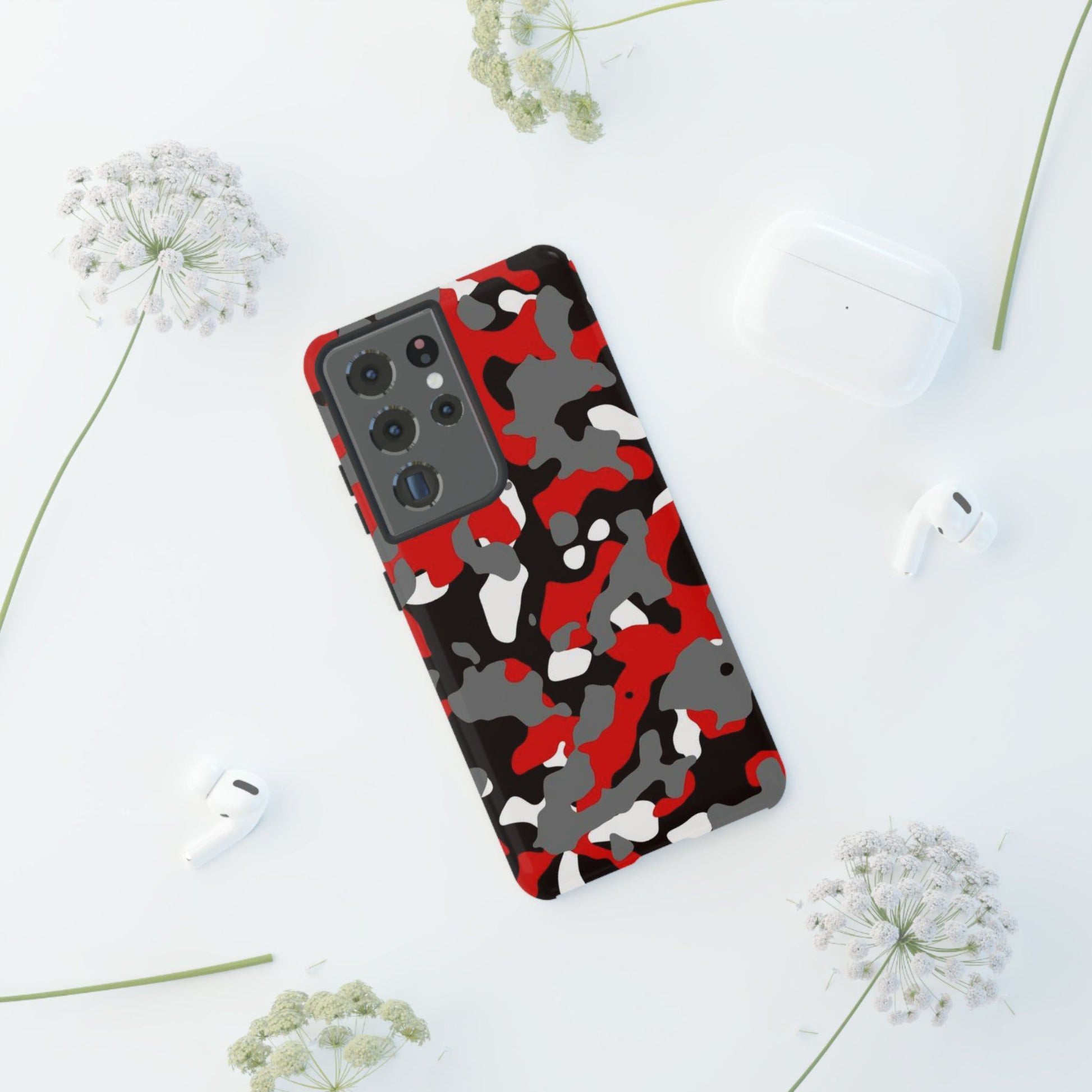 Samsung Galaxy Case Camouflage Schwarz Rot Weiss Grau Phone Case 36.99 Accessories, Galaxy, Glossy, iPhone Cases, Matte, Phone accessory, Phone Cases, Plus, S23, S23Plus, S23Ultra, Samsung, Samsung Cases, Ultra JLR Design