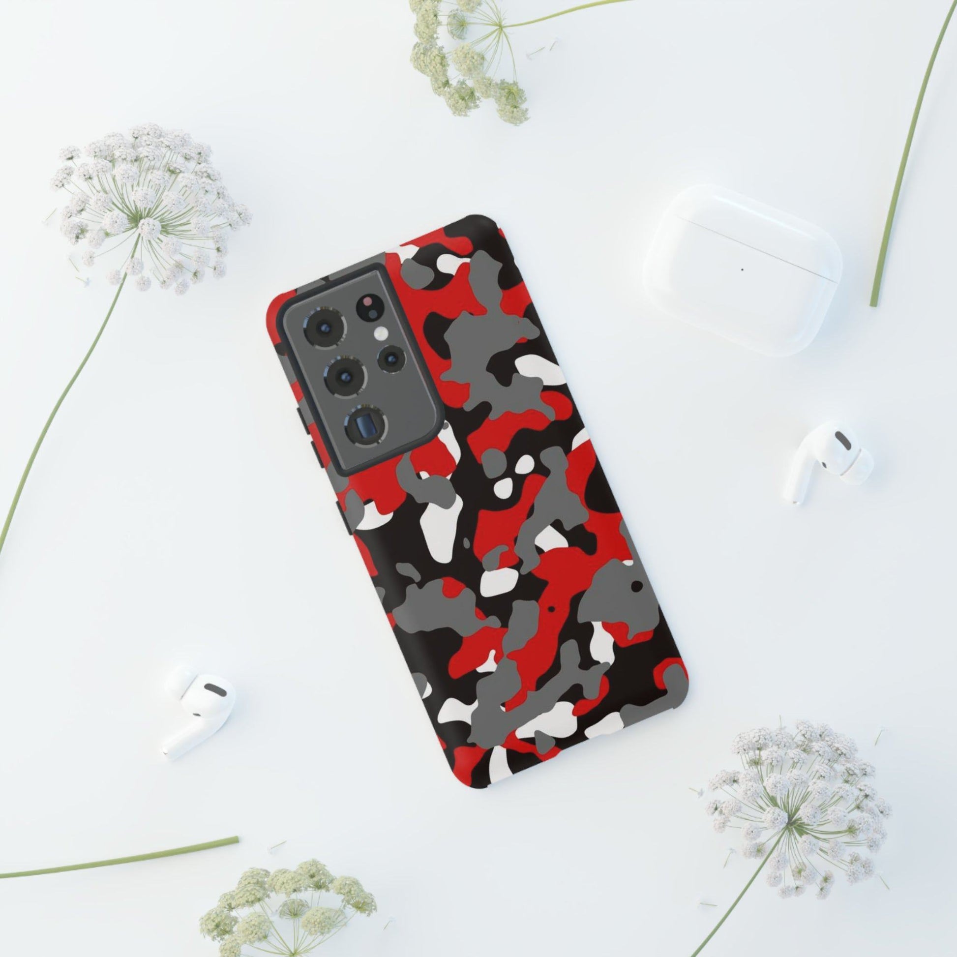 Samsung Galaxy Case Camouflage Schwarz Rot Weiss Grau Phone Case 36.99 Accessories, Galaxy, Glossy, iPhone Cases, Matte, Phone accessory, Phone Cases, Plus, S23, S23Plus, S23Ultra, Samsung, Samsung Cases, Ultra JLR Design