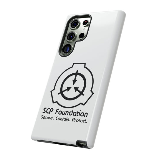 Samsung Galaxy SCP Foundation Weiss Cover Phone Case 44.99 Accessories, Aussenschale, Ausskleidung, Case, Cover, Foundation, Galaxy, Glossy, glänzend, Handyhülle, innere, iPhone Cases, Logo, matt, Matte, Phone, Phone accessory, Phone Cases, Plus, Polycarbonat, S23, S23Plus, S23Ultra, Samsung, Samsung Cases, schlagfest, Schutz, Schwarz, Sci-Fi, SCP, TPU, Ultra, Weiss, zusätzlicher JLR Design