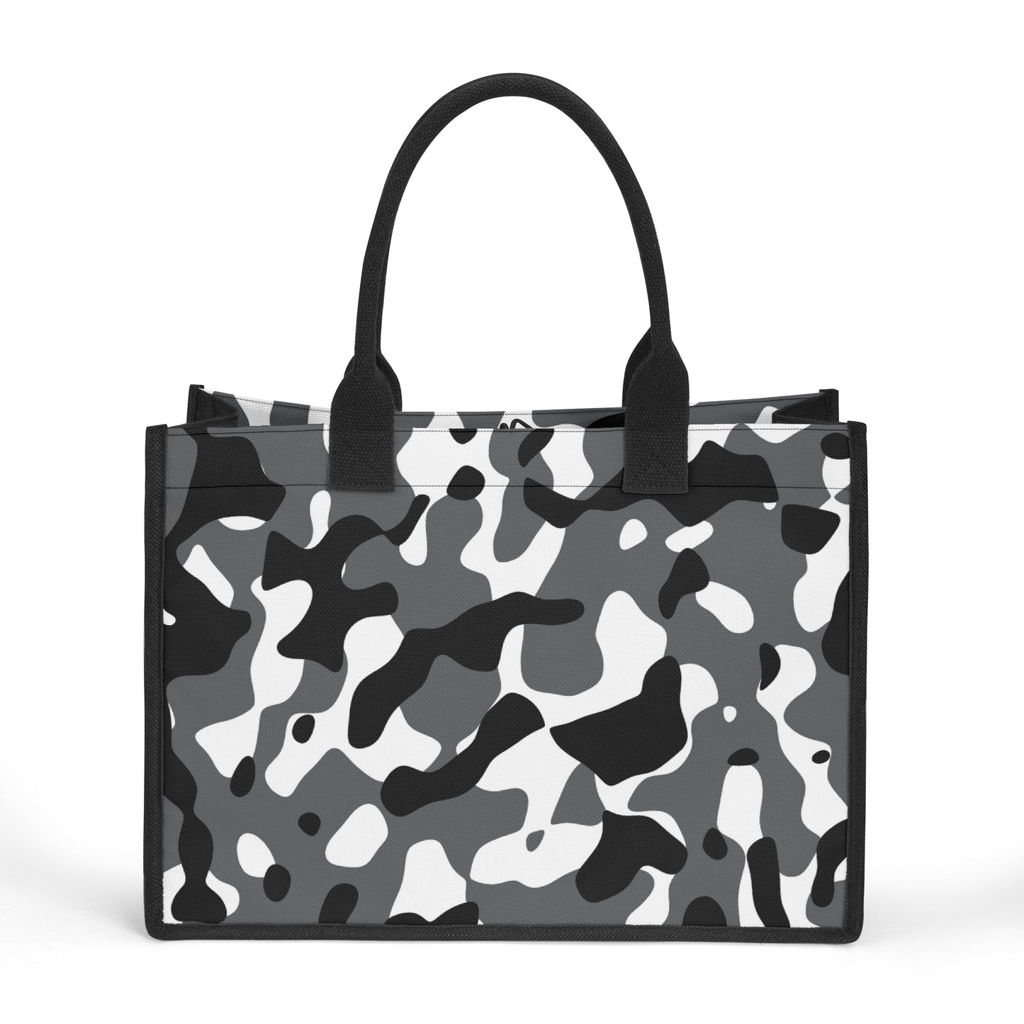 Schwarz Grau Weiß Camouflage Canvas Shopper Tasche Einkaufstasche JLR Design