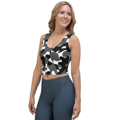 Schwarz Grau Weiß Camouflage Damen Crop Top Crop Top JLR Design