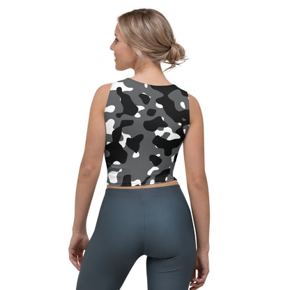 Schwarz Grau Weiß Camouflage Damen Crop Top Crop Top JLR Design