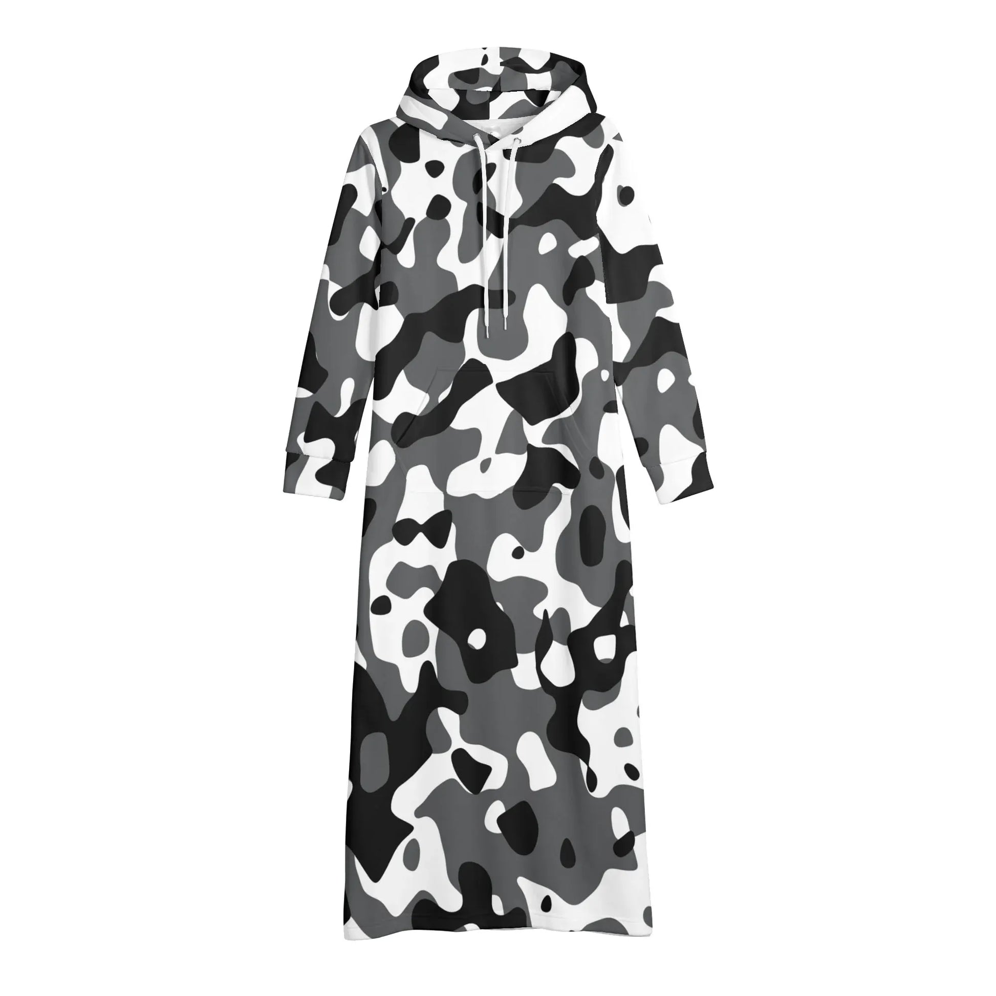 schwarz-grau-weiss-camouflage-bequemes-leichtes-hoodie-kleid-hoodiekleid-jlr-design-10698 - JLR Design