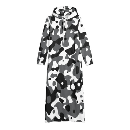 schwarz-grau-weiss-camouflage-bequemes-leichtes-hoodie-kleid-hoodiekleid-jlr-design-10698 - JLR Design