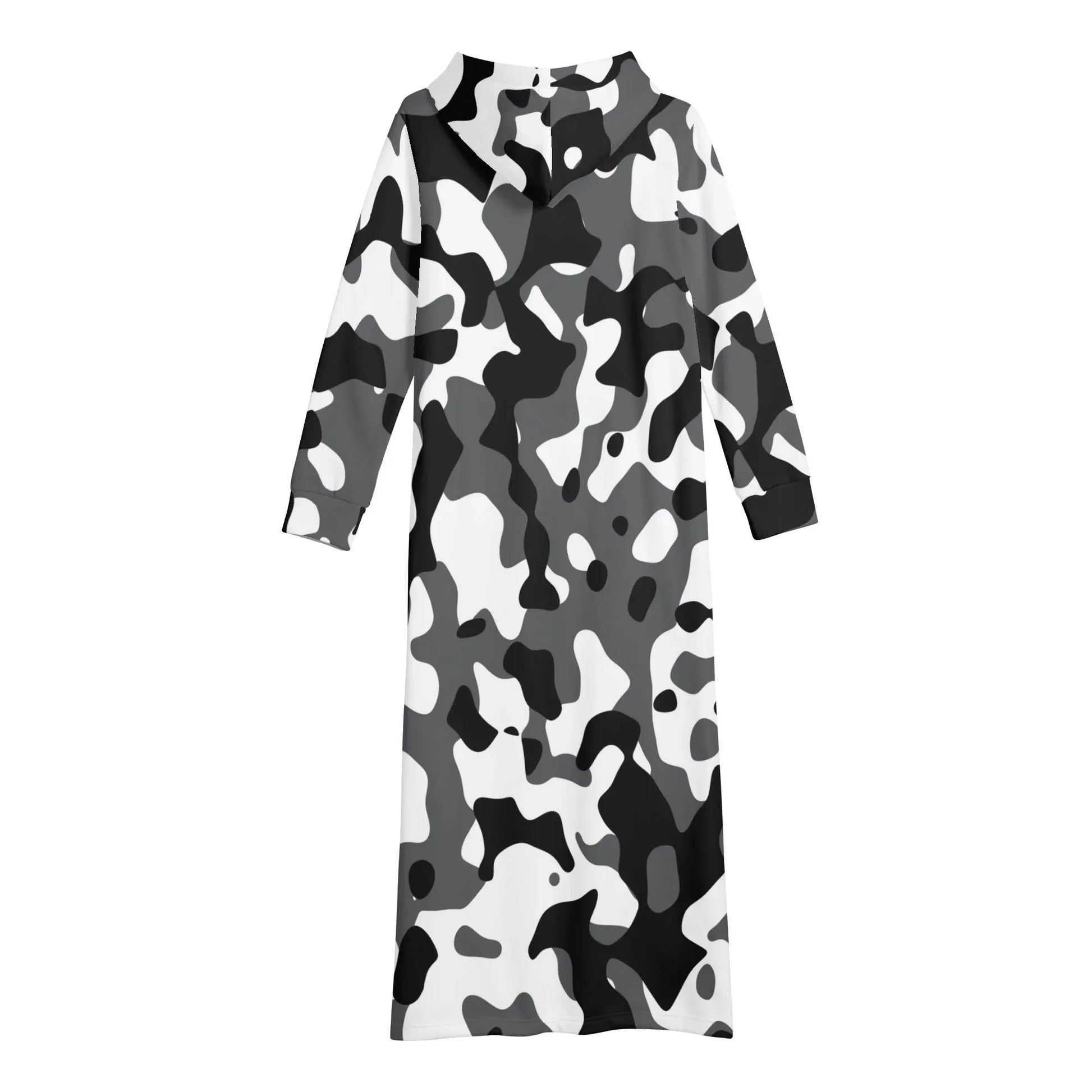 schwarz-grau-weiss-camouflage-bequemes-leichtes-hoodie-kleid-hoodiekleid-jlr-design-24211 - JLR Design