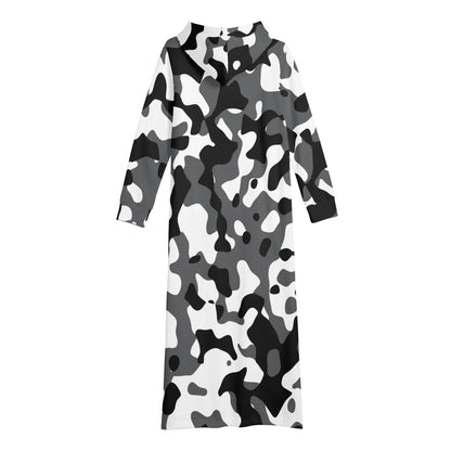 schwarz-grau-weiss-camouflage-bequemes-leichtes-hoodie-kleid-hoodiekleid-jlr-design-24211 - JLR Design