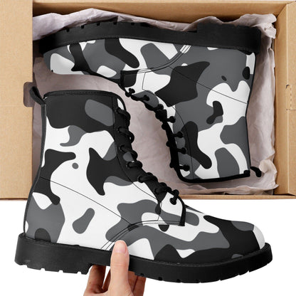 Schwarz Grau Weiß Camouflage Damen Stiefel Stiefel 82.99 Camouflage, Damen, Grau, Schwarz, Stiefel, Weiß JLR Design