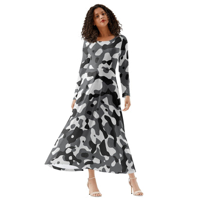 Schwarz Grau Weiß Camouflage Long Sleeve Dress Long Sleeve Dress 69.99 Camouflage, Dress, Grau, Long, Schwarz, Sleeve, Weiß JLR Design