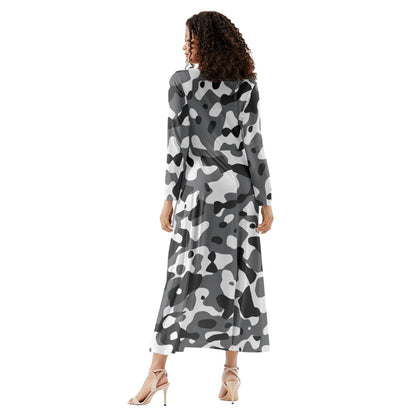 Schwarz Grau Weiß Camouflage Long Sleeve Dress Long Sleeve Dress 69.99 Camouflage, Dress, Grau, Long, Schwarz, Sleeve, Weiß JLR Design