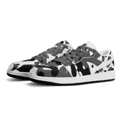 schwarz-grau-weiss-camouflage-low-top-leder-sneaker-fur-damen-sneaker-jlr-design-71410 - JLR Design
