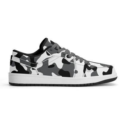 schwarz-grau-weiss-camouflage-low-top-leder-sneaker-fur-damen-sneaker-jlr-design-69856 - JLR Design