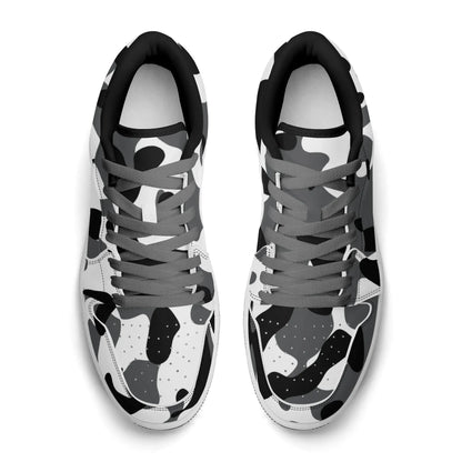 schwarz-grau-weiss-camouflage-low-top-leder-sneaker-fur-damen-sneaker-jlr-design-31632 - JLR Design
