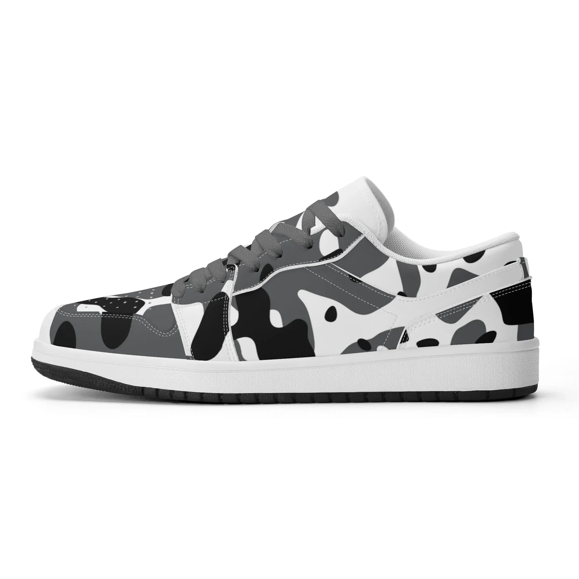 schwarz-grau-weiss-camouflage-low-top-leder-sneaker-fur-damen-sneaker-jlr-design-15100 - JLR Design