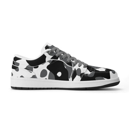 schwarz-grau-weiss-camouflage-low-top-leder-sneaker-fur-damen-sneaker-jlr-design-13646 - JLR Design
