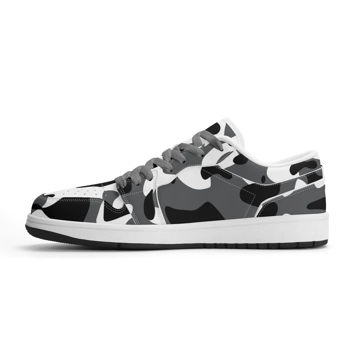 schwarz-grau-weiss-camouflage-low-top-leder-sneaker-fur-damen-sneaker-jlr-design-69807 - JLR Design