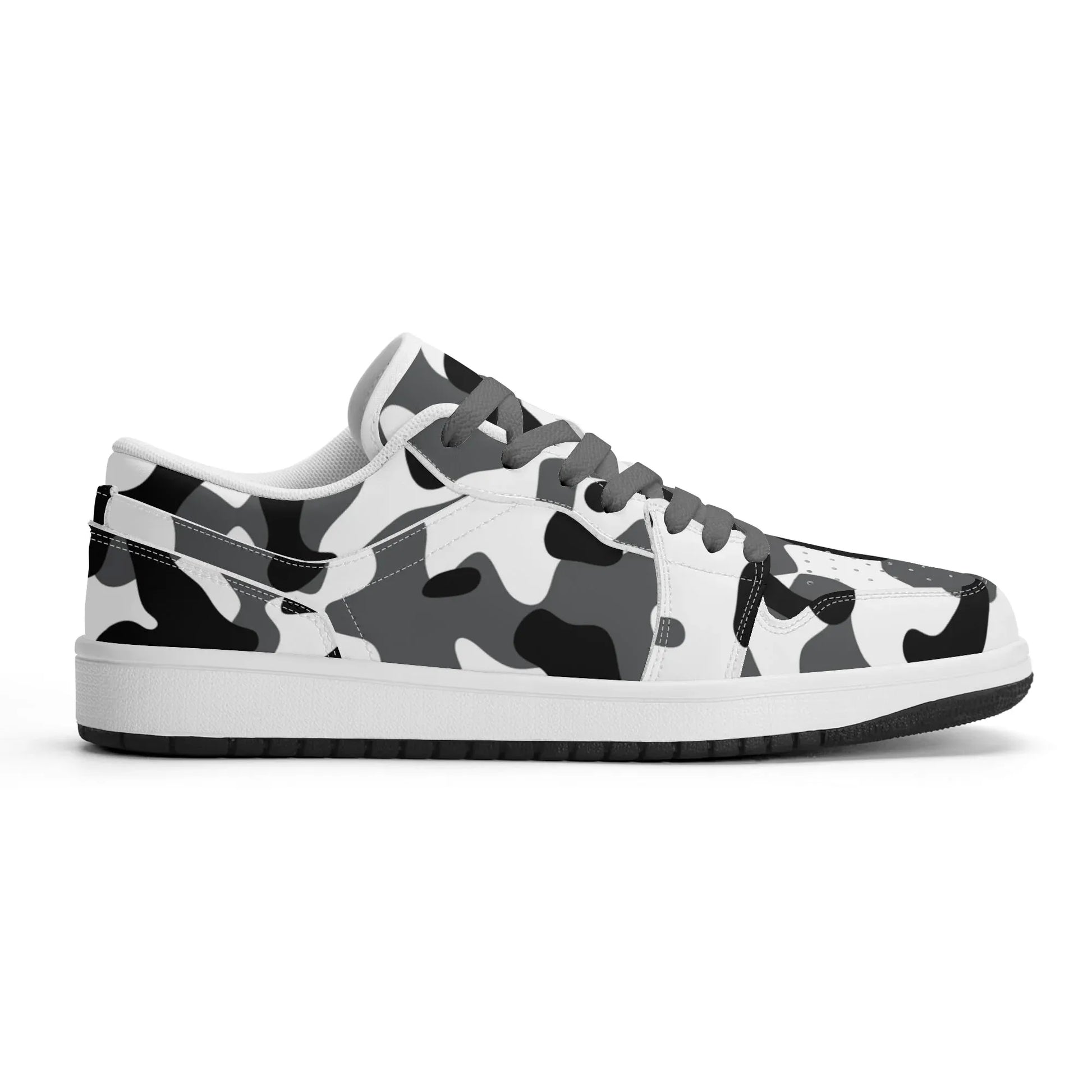 schwarz-grau-weiss-camouflage-low-top-leder-sneaker-fur-damen-sneaker-jlr-design-55258 - JLR Design