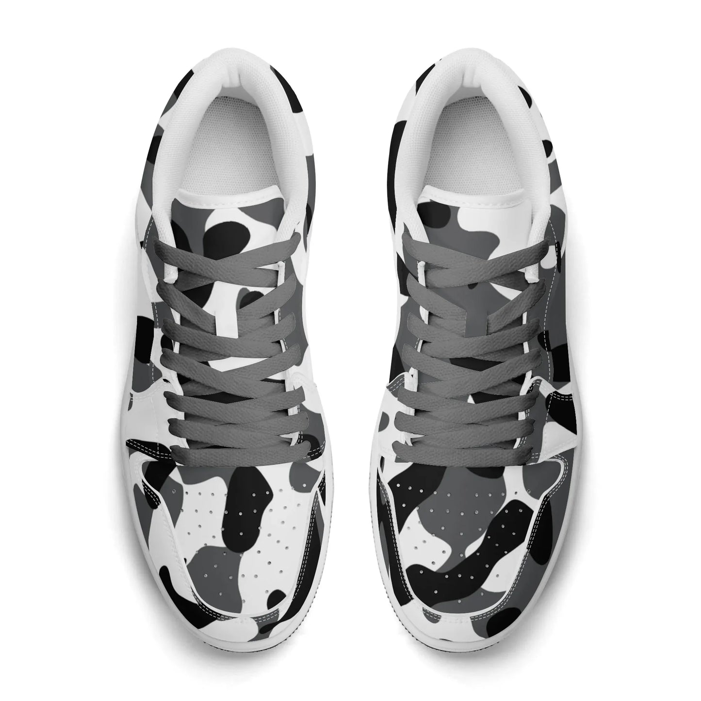 schwarz-grau-weiss-camouflage-low-top-leder-sneaker-fur-damen-sneaker-jlr-design-99937 - JLR Design